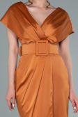 Orange Partykleid Satin Kurz ABK1107