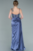 Indigo Abendkleid Satin Lang ABU2130