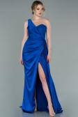Sächsischblau Abendkleid Satin Lang ABU2028