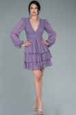Lavendel Partykleid Chiffon Mini ABK161