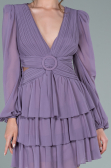 Lavendel Partykleid Chiffon Mini ABK161