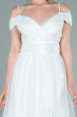 Abendkleid Lang Weiß ABU2336