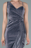 Marineblau Abendkleid Lang ABU2227