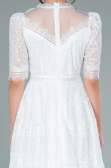 Abendkleid Midi Spitze Weiß ABK1388