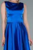 Abschlusskleid Lang Satin Sächsischblau ABU2350