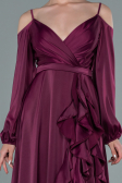 Abendkleid Lang Satin Kirschrot ABU2339