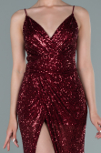 Weinrot Abschlusskleid Schuppig Lang ABU1880