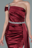 Abendkleid Lang Satin Weinrot ABU2363