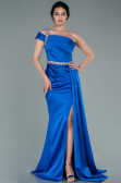 Abendkleid Lang Satin Sächsischblau ABU2363