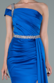 Abendkleid Lang Satin Sächsischblau ABU2363