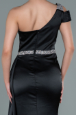 Abendkleid Lang Satin Schwarz ABU2363