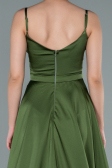 Khaki Abendkleid Satin Lang ABU1601
