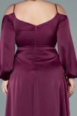 Kleider in Großen Größen Lang Satin Kirschrot ABU2358