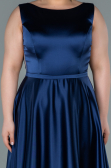 Abschlusskleid Lang Satin Marineblau ABU2350