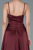 Abschlusskleid Lang Satin Weinrot ABU2375