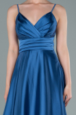 Abschlusskleid Lang Satin Indigo ABU2375