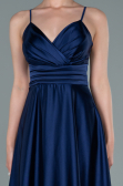 Abschlusskleid Lang Satin Marineblau ABU2375