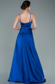 Abschlusskleid Lang Satin Sächsischblau ABU2375