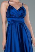 Abschlusskleid Lang Satin Sächsischblau ABU2375