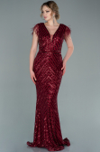Verlobungskleid Lang Weinrot ABU881