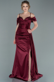 Abendkleid Lang Satin Weinrot ABU2379