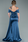 Abendkleid Lang Satin Indigo ABU2379