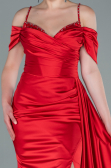 Abendkleid Lang Satin Rot ABU2379