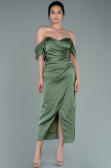 Partykleid Midi Satin Khaki ABK1404