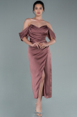 Partykleid Midi Satin Nerzbraun ABK1404