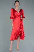 Partykleid Midi Satin Rot ABK1409