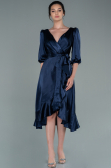 Partykleid Midi Satin Marineblau ABK1409