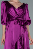 Partykleid Midi Satin Kirschrot ABK1409