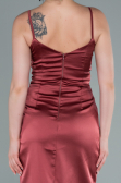 Abendkleid Satin Lang Rot ABU564