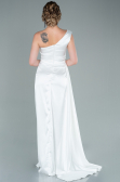 Weiß Abschlusskleid Satin Lang ABU2173
