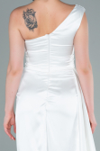 Weiß Abschlusskleid Satin Lang ABU2173