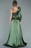 Khaki Abendkleid Satin Lang ABU1715