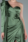 Khaki Abendkleid Satin Lang ABU1715