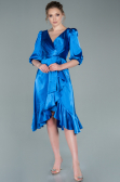 Partykleid Midi Satin Sächsischblau ABK1409