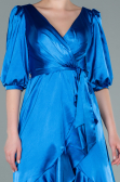 Partykleid Midi Satin Sächsischblau ABK1409