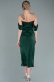 Partykleid Midi Satin Smaragdgrün ABK1404