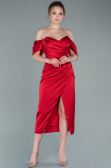 Partykleid Midi Satin Rot ABK1404