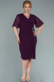 Pflaume Abendkleid Chiffon Kurz ABK1294