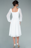Partykleid Midi Chiffon Weiß ABK1441