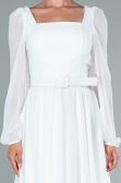 Partykleid Midi Chiffon Weiß ABK1441
