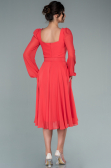 Partykleid Midi Chiffon Koralle ABK1441