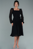 Partykleid Midi Chiffon Schwarz ABK1441