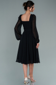Partykleid Midi Chiffon Schwarz ABK1441