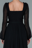 Partykleid Midi Chiffon Schwarz ABK1441