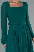 Partykleid Midi Chiffon Smaragdgrün ABK1441