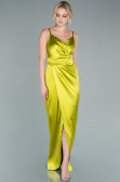 Pistaziengrün Abendkleid Satin Lang ABU564